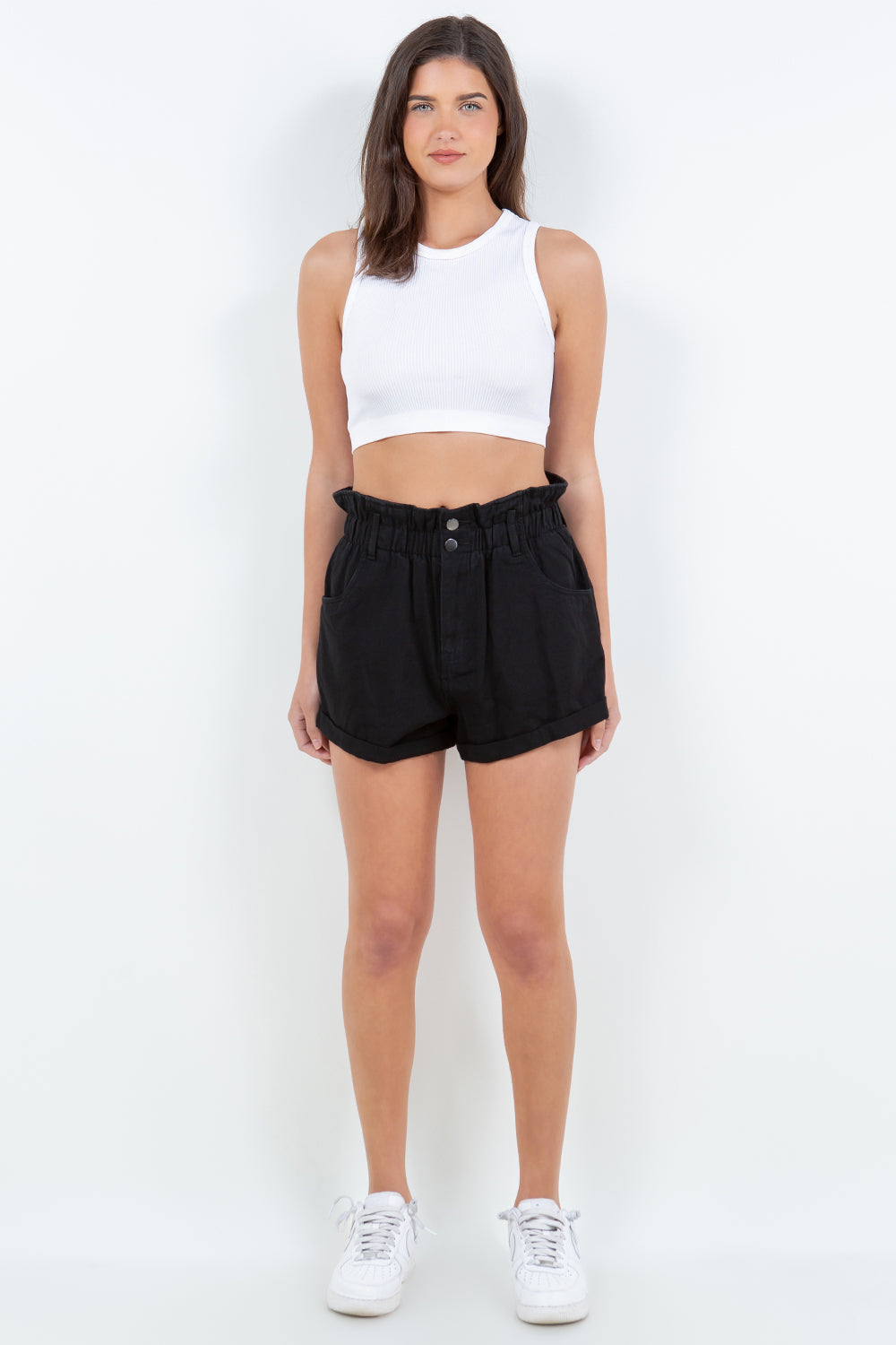 American Bazi High Waist Paper Bag Shorts American Bazi High Waist Paper Bag Shorts - TopFashionHQ