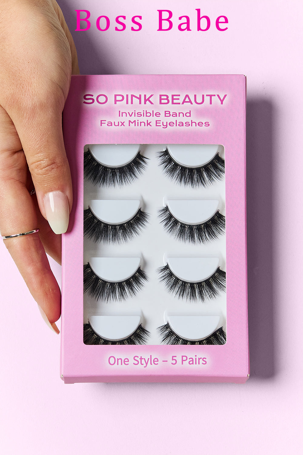 SO PINK BEAUTY Faux Mink Eyelashes 5 Pairs SO PINK BEAUTY Faux Mink Eyelashes 5 Pairs - TopFashionHQ