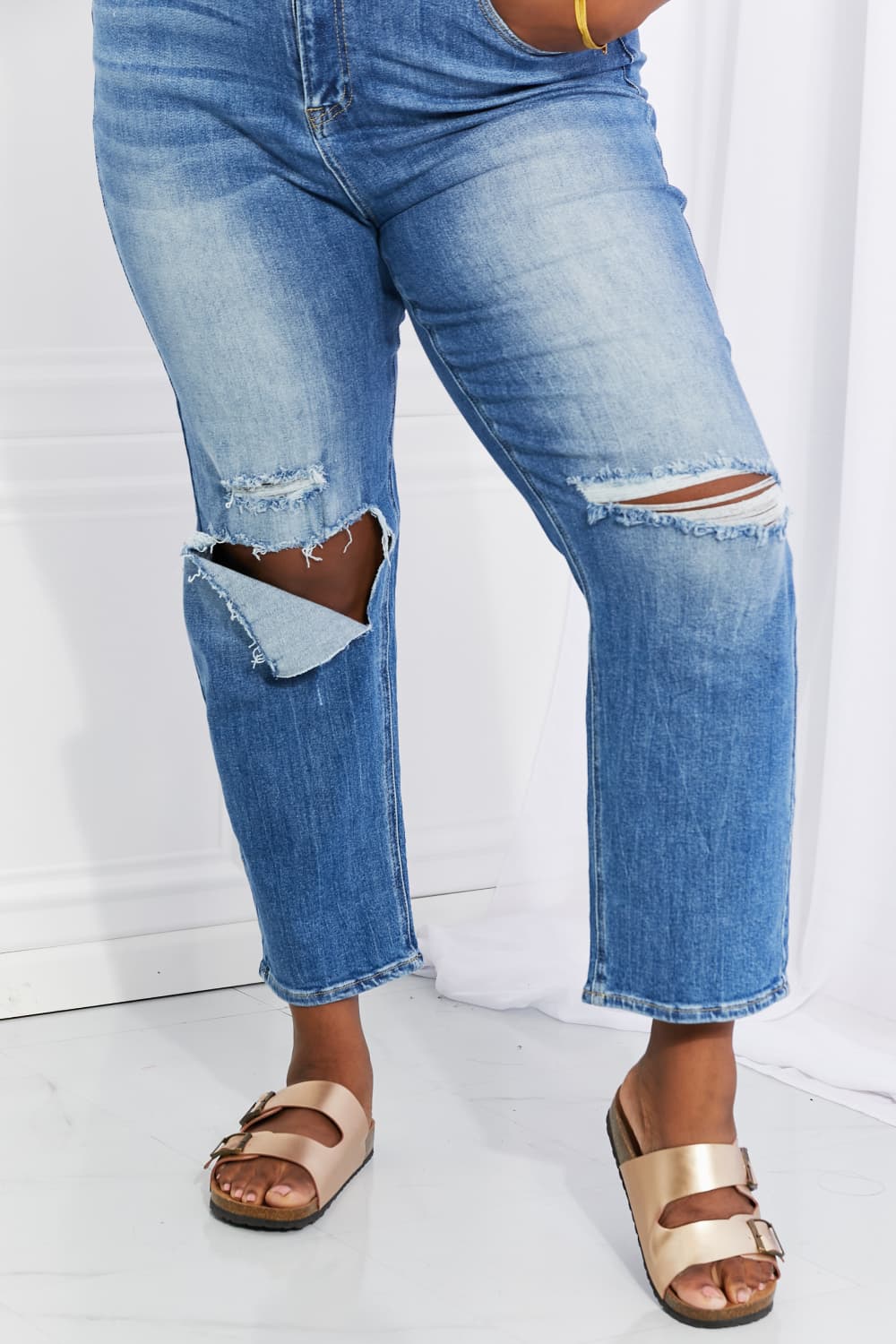RISEN Full Size Emily High Rise Relaxed Jeans RISEN Full Size Emily High Rise Relaxed Jeans - TopFashionHQ