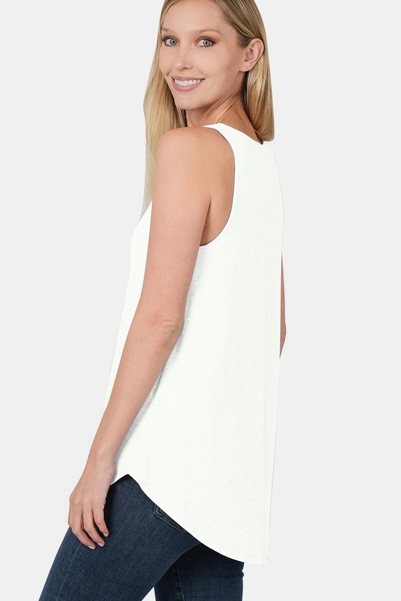 Zenana Round Neck Curved Hem Tank Zenana Round Neck Curved Hem Tank - TopFashionHQ