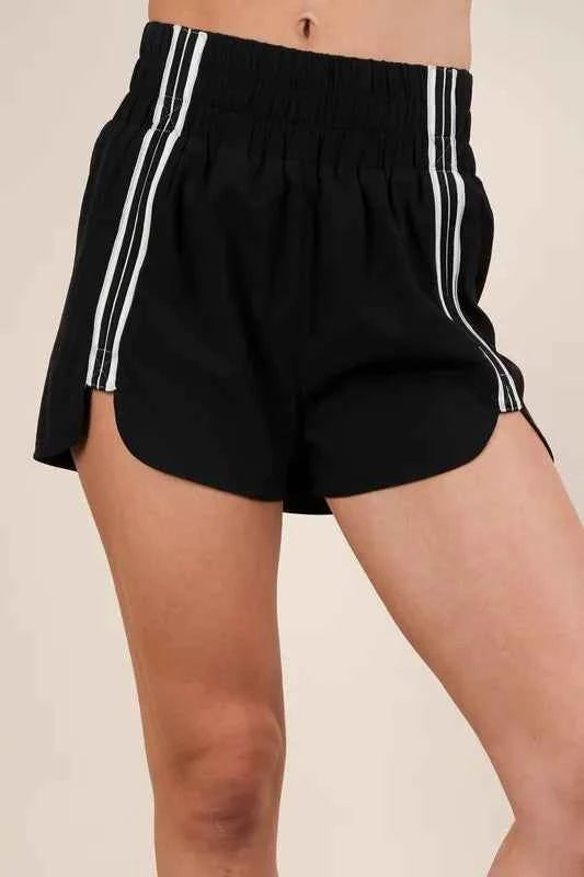 VERY J Striped Trim Detail Activewear Shorts VERY J Striped Trim Detail Activewear Shorts
