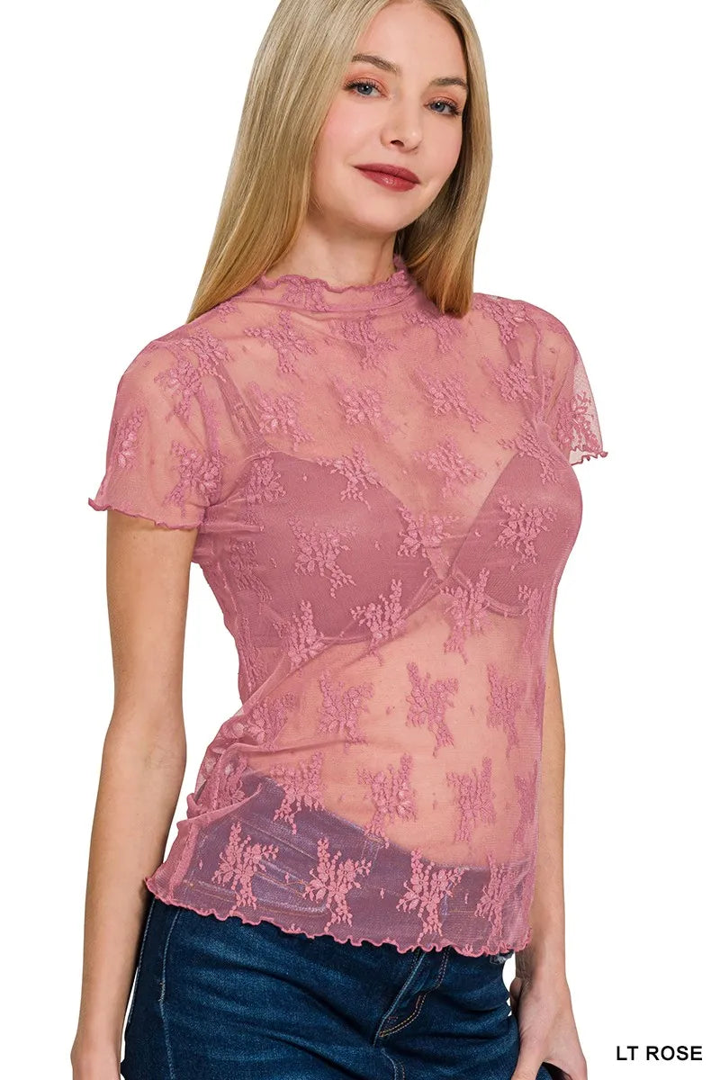Zenana Lace See-through Layering Short Sleeve Top 6d818ae29fcf46ff9b8b4ef8a673ba4e-Max-Origin
