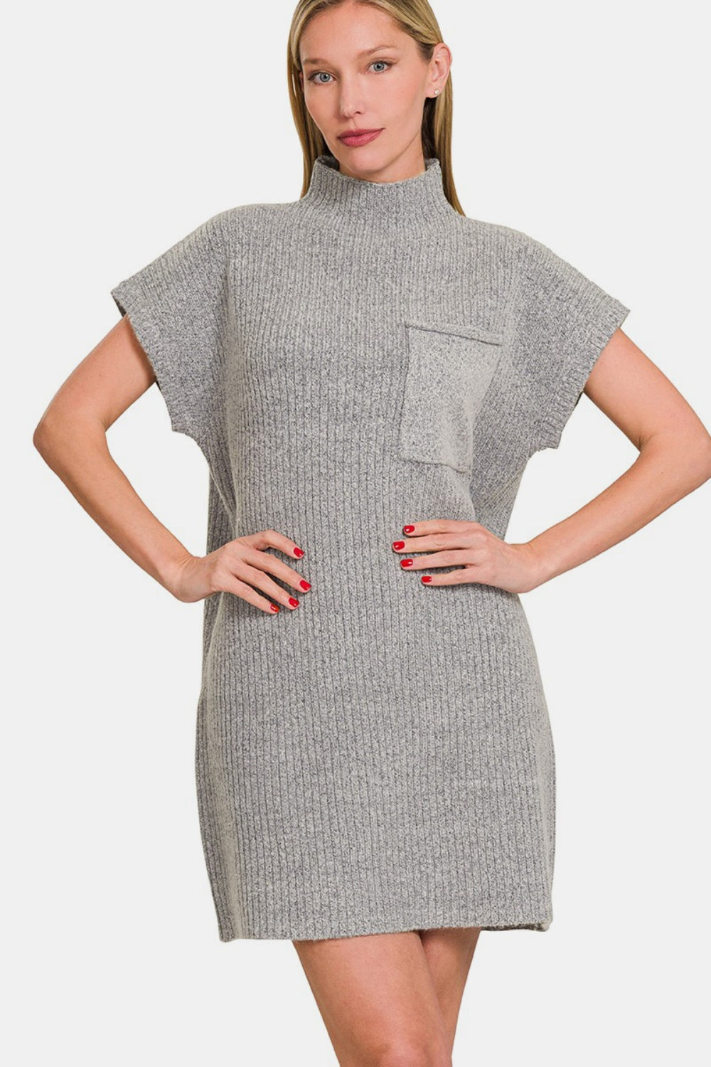 Zenana Short Sleeve Sweater Mini Dress Zenana Short Sleeve Sweater Mini Dress - TopFashionHQ