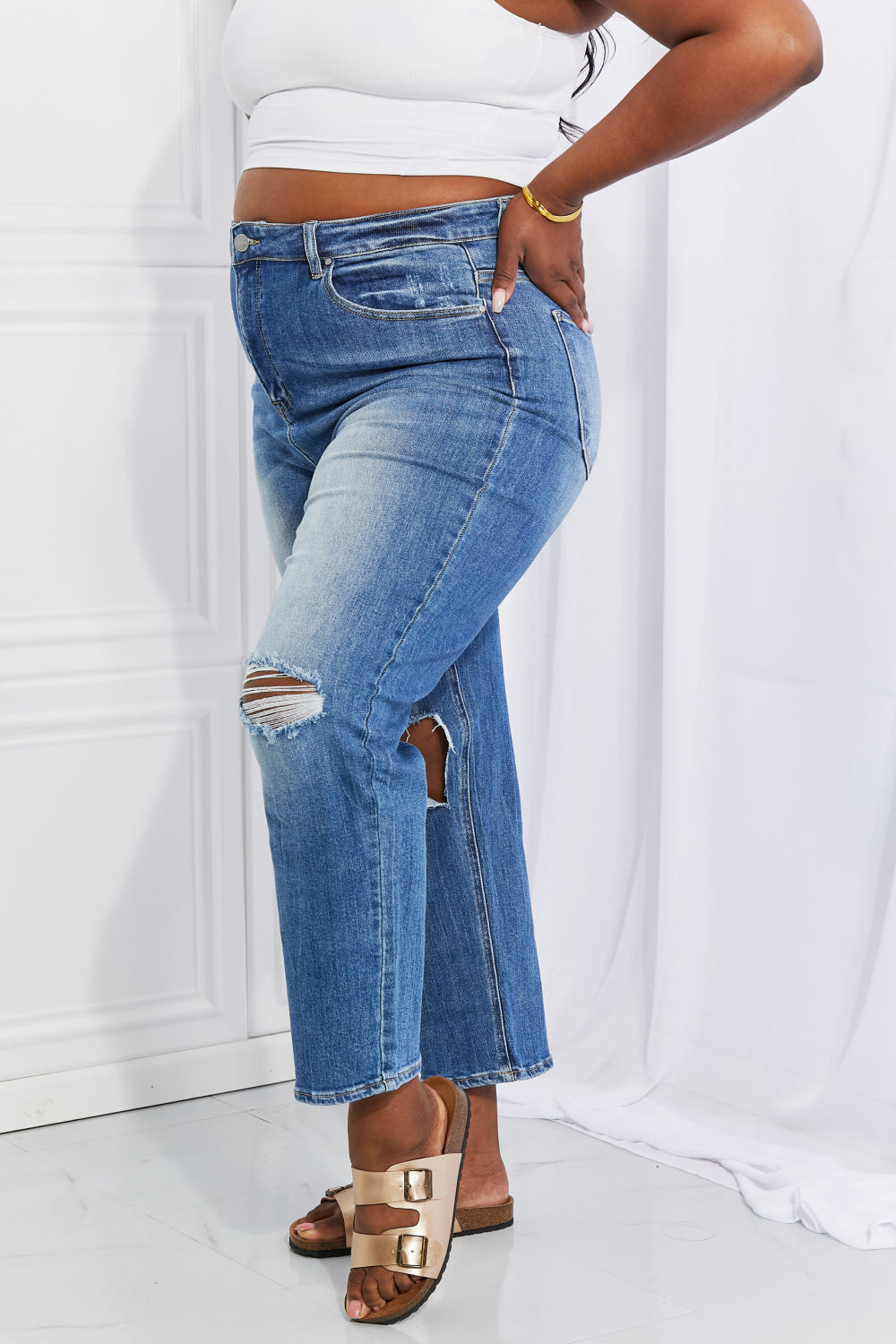 RISEN Full Size Emily High Rise Relaxed Jeans RISEN Full Size Emily High Rise Relaxed Jeans - TopFashionHQ
