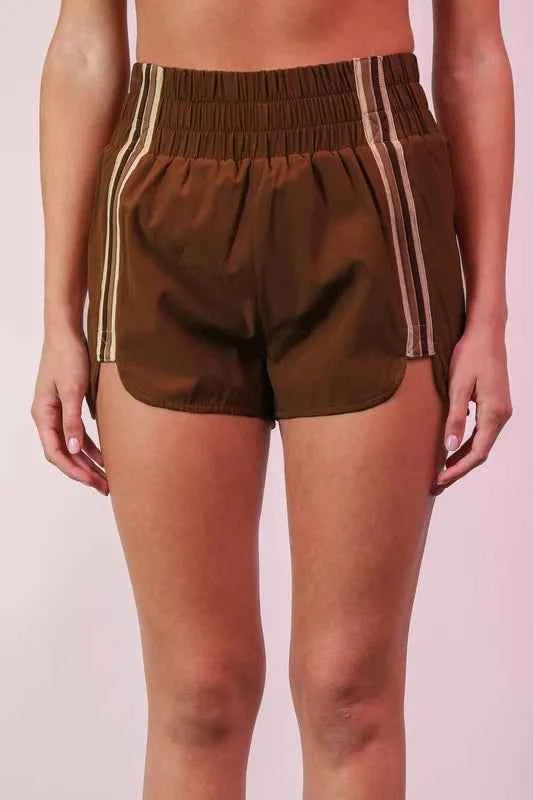 VERY J Striped Trim Detail Activewear Shorts VERY J Striped Trim Detail Activewear Shorts