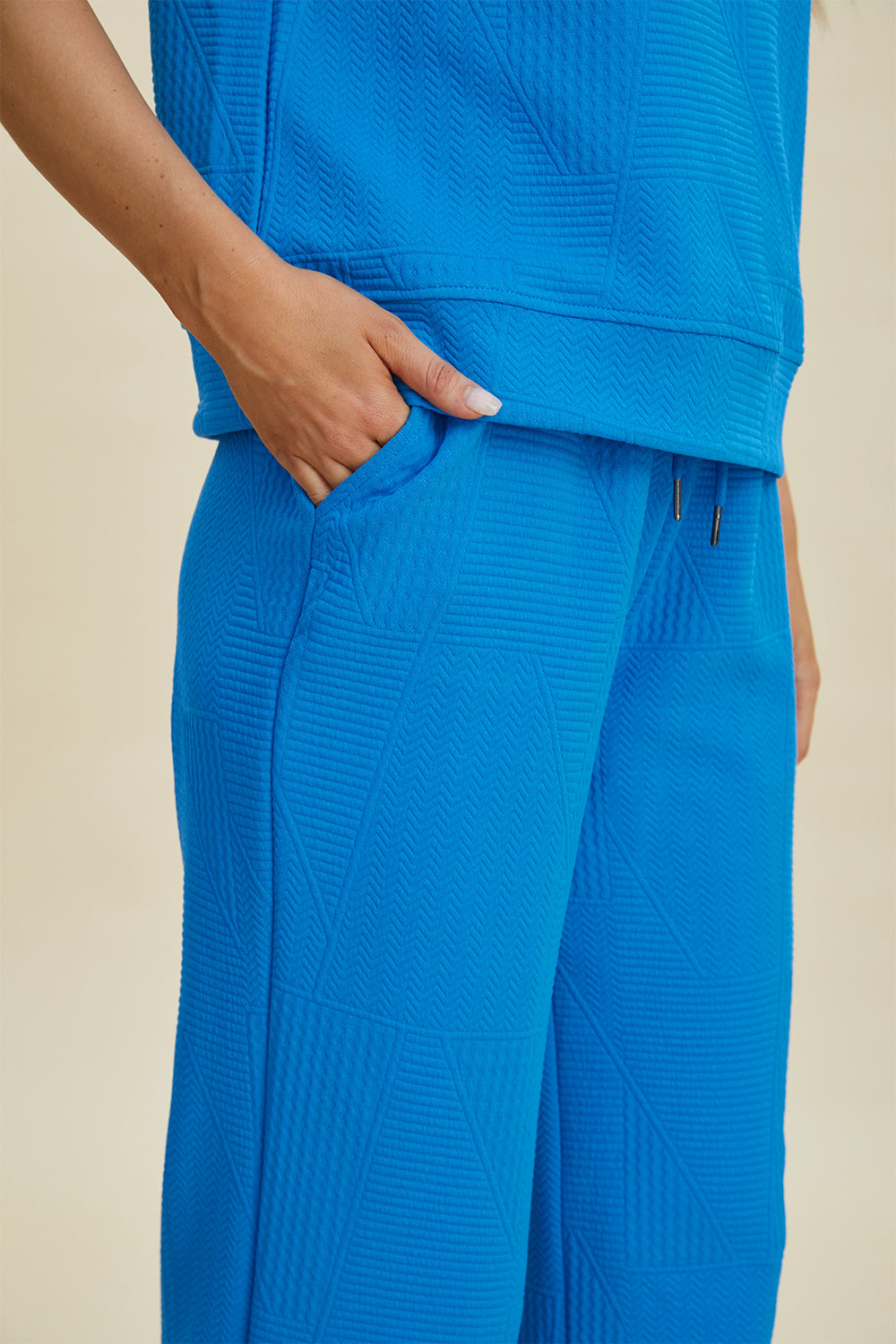 Double Take Full Size Texture Ruffle Short Sleeve Top and Wide Leg Pants Set Double Take Full Size Texture Ruffle Short Sleeve Top and Wide Leg Pants Set