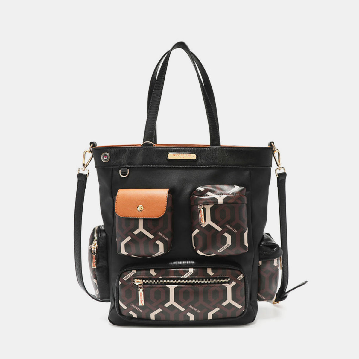 Nicole Lee USA Geometric Pattern Tote Bag Nicole Lee USA Geometric Pattern Tote Bag - TopFashionHQ