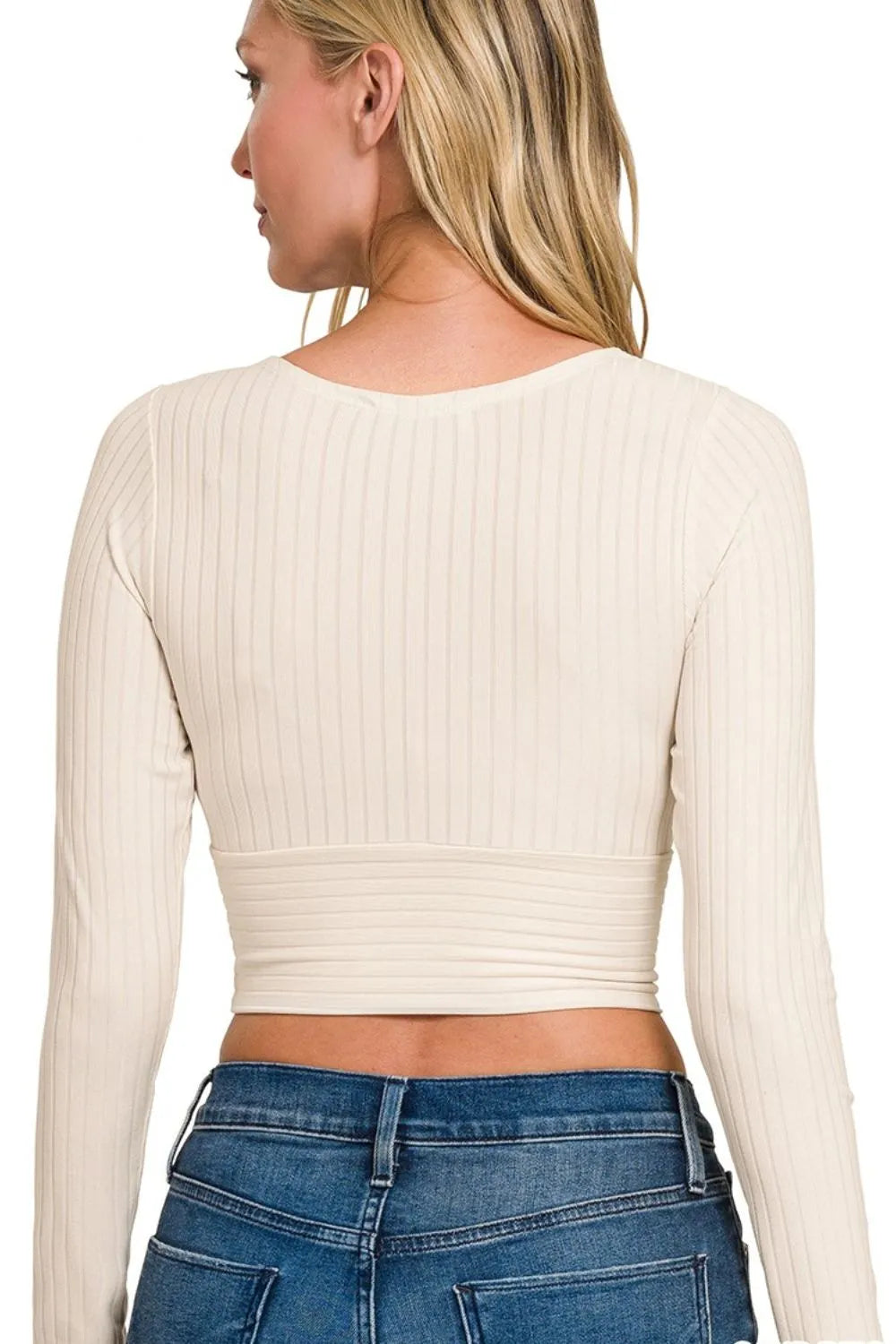 Zenana Ribbed Surplus Waist Band Long Sleeve Top 6eff9e4b-c19b-4f50-a877-77e6f893f977-Max-Origin