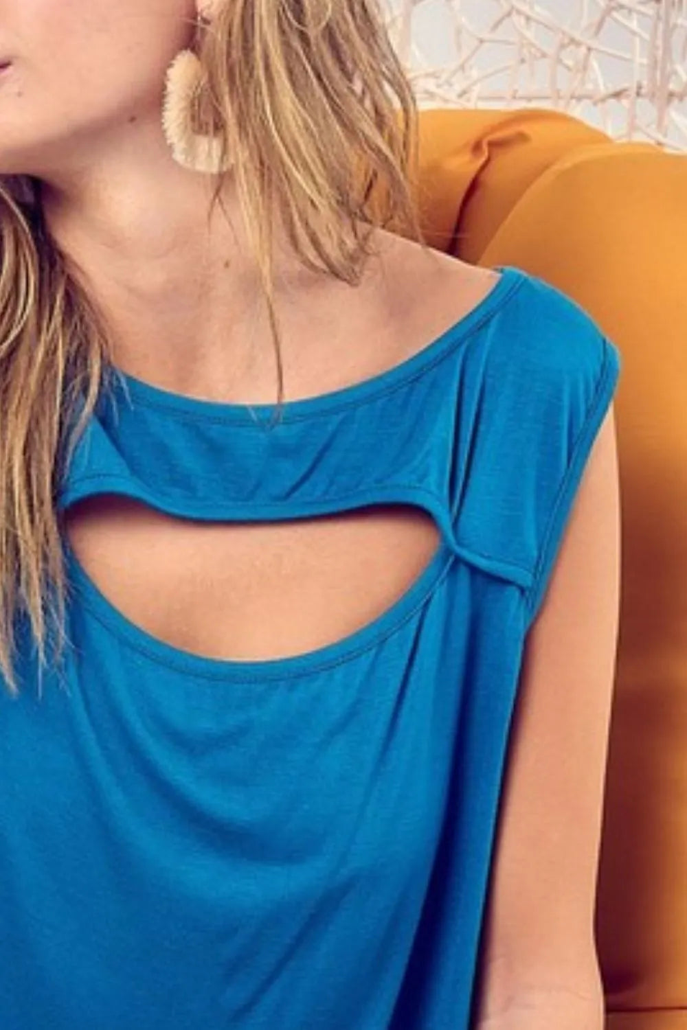 BiBi Rayon Span Knit With Cut Out Front Sleeveless Top 6f0afd2f-5dfc-45c3-b430-cbb43a8df0b8-Max-Origin