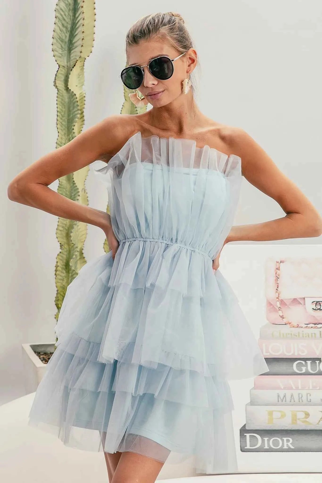 BiBi Sleeveless Layered Organza Dress BiBi Sleeveless Layered Organza Dress