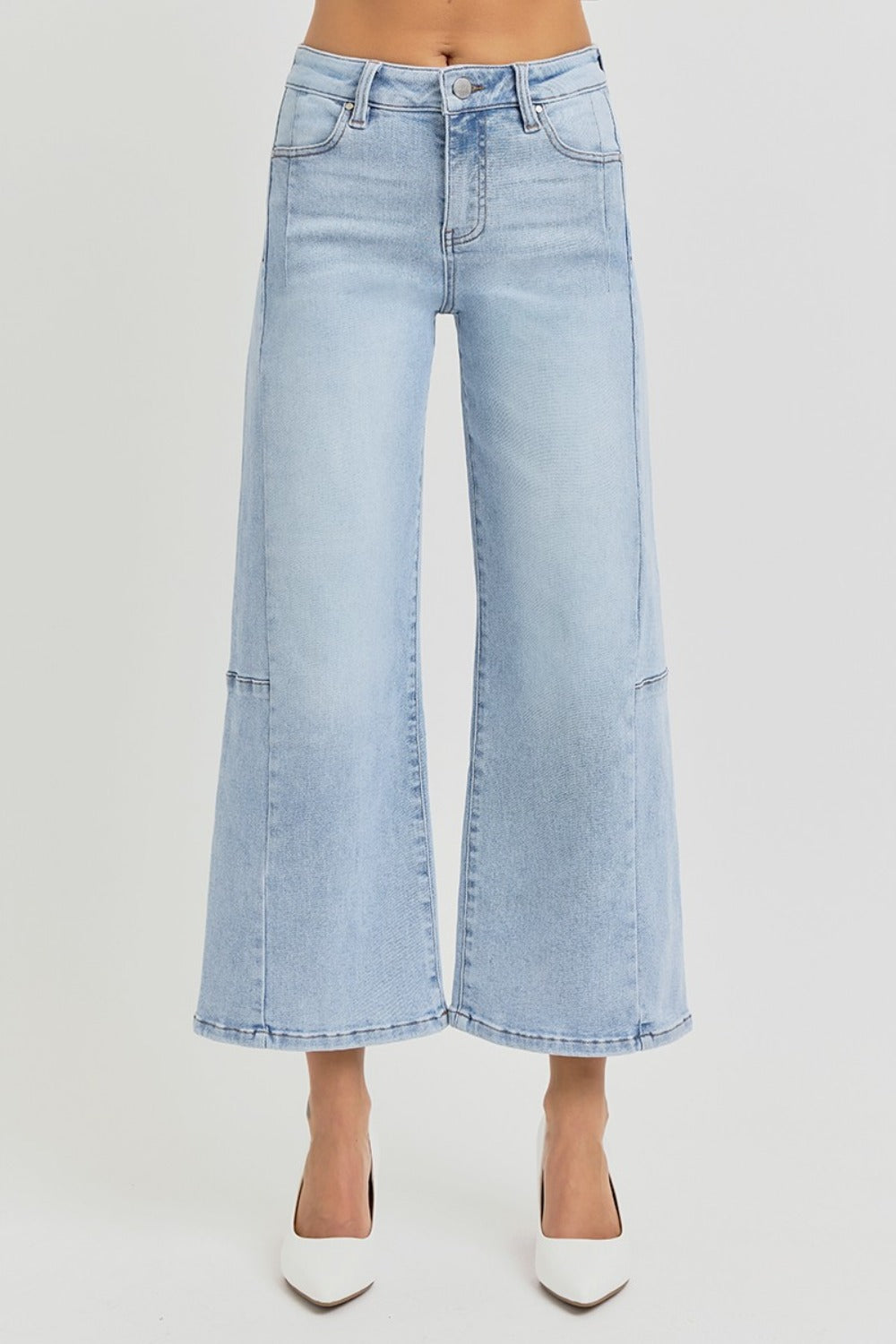 RISEN Full Size High Rise Seamed Detail Wide Leg Crop Jeans RISEN Full Size High Rise Seamed Detail Wide Leg Crop Jeans