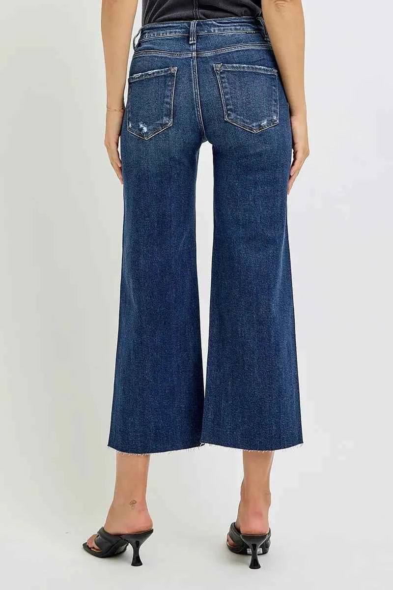 RISEN Full Size High Rise Crop Wide Button Up Jeans Plus Size RISEN Full Size High Rise Crop Wide Button Up Jeans Plus Size