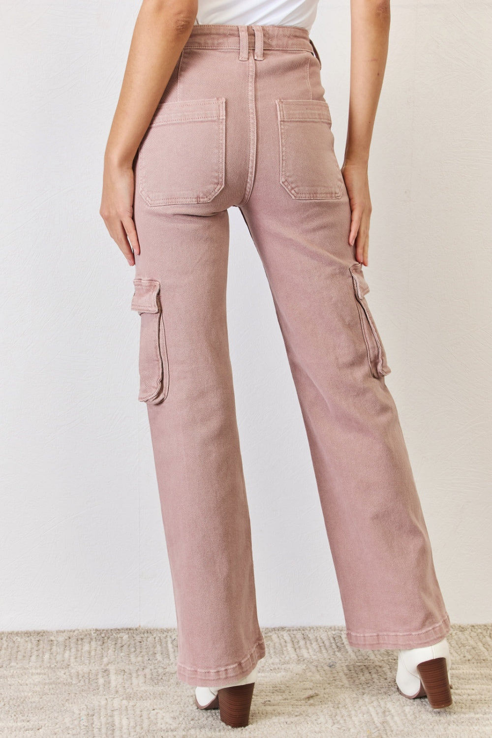 RISEN Full Size High Rise Cargo Wide Leg Jeans RISEN Full Size High Rise Cargo Wide Leg Jeans - TopFashionHQ