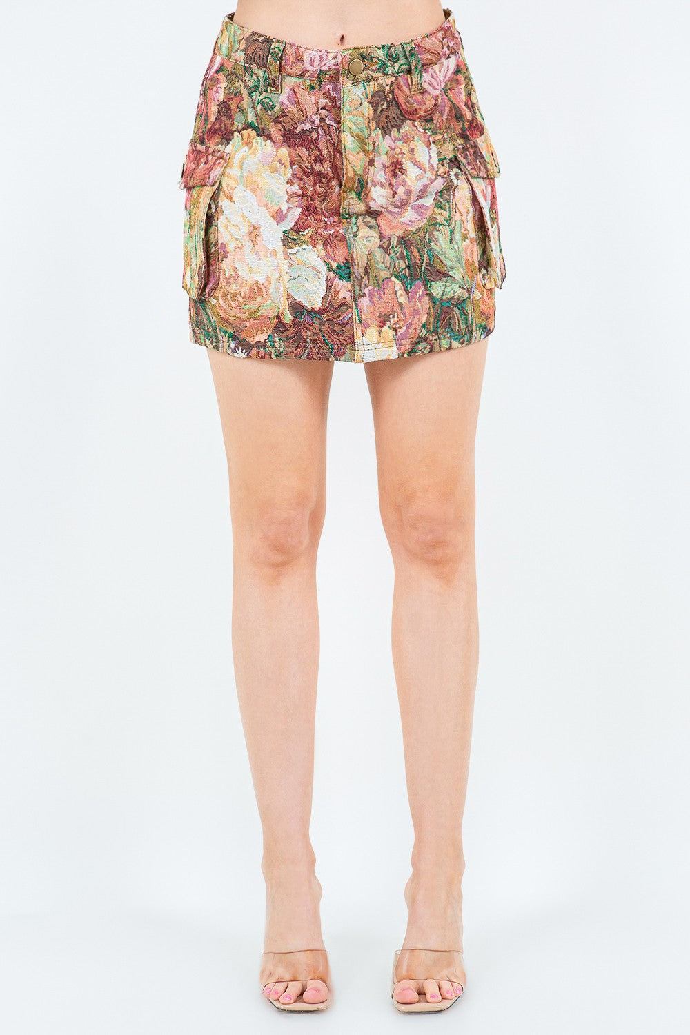 American Bazi Jacquard Weave Cargo Pocket Skirt American Bazi Jacquard Weave Cargo Pocket Skirt