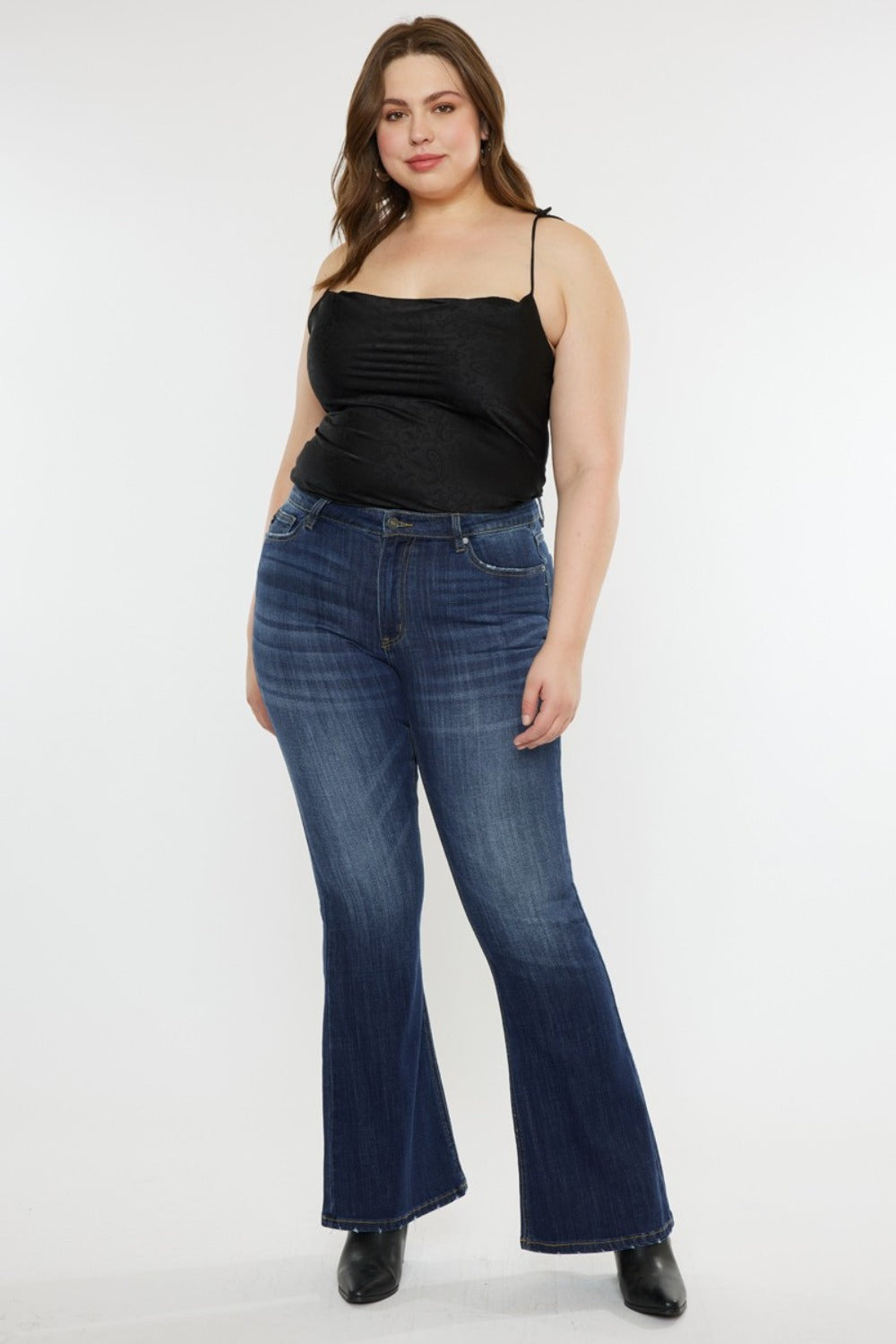 Kancan Full Size Mid Rise Slim Flare Jeans Kancan Full Size Mid Rise Slim Flare Jeans - TopFashionHQ