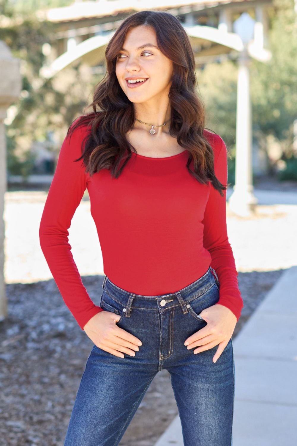 Basic Bae Full Size Round Neck Long Sleeve Bodysuit Basic Bae Full Size Round Neck Long Sleeve Bodysuit - TopFashionHQ