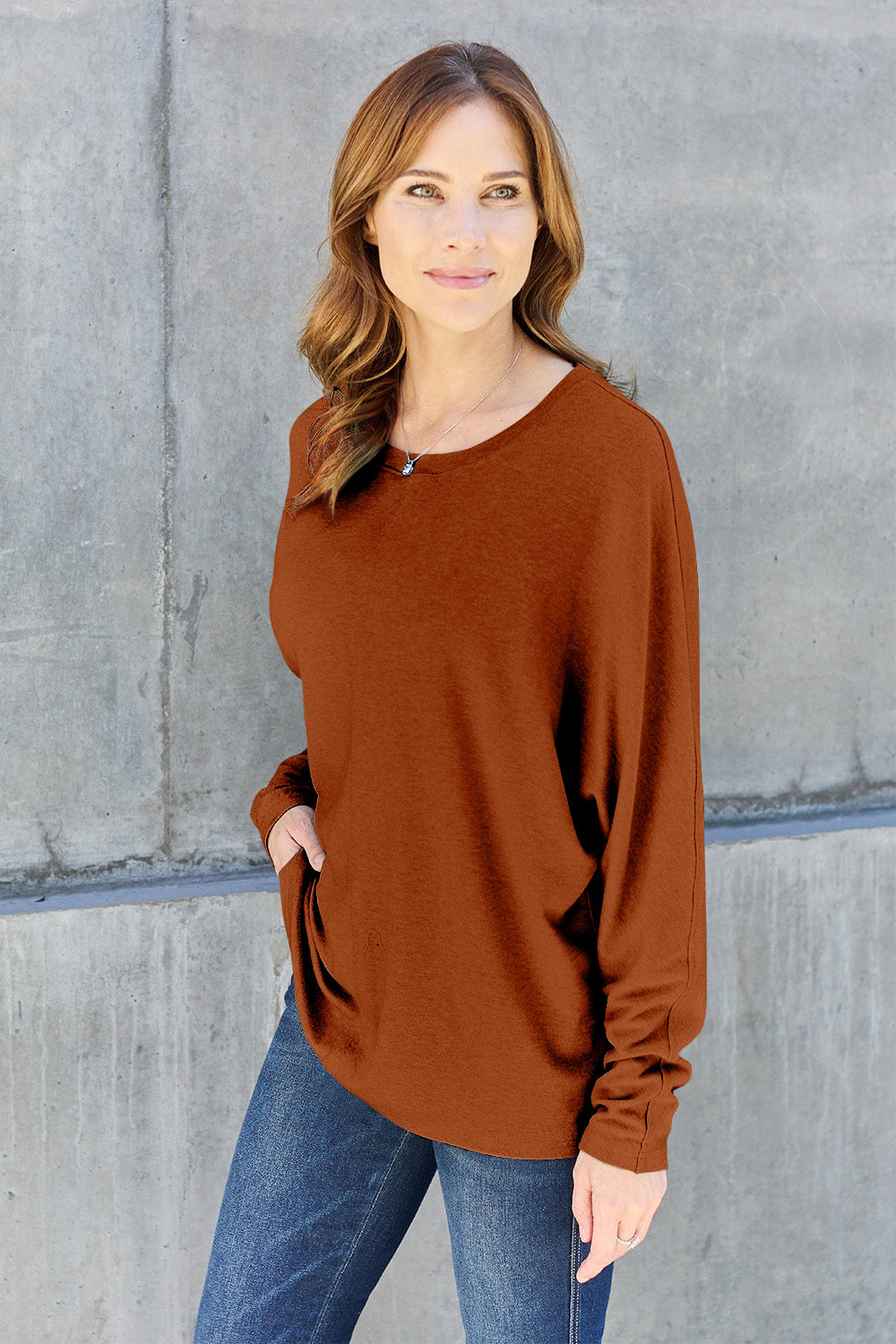 Double Take Full Size Round Neck Long Sleeve T-Shirt Double Take Full Size Round Neck Long Sleeve T-Shirt - TopFashionHQ