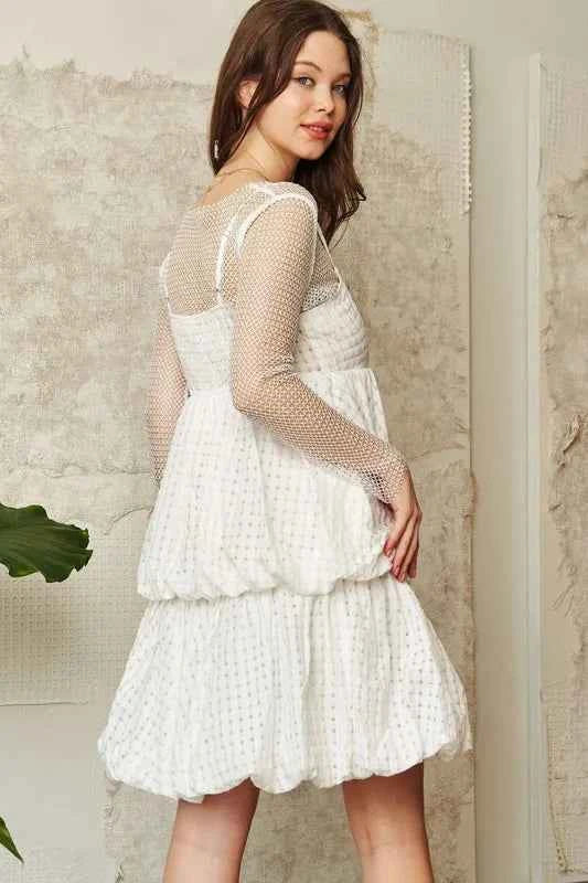 Davi & Dani Checker Print Side Pockets Textured Mini Dress Davi & Dani Checker Print Side Pockets Textured Mini Dress