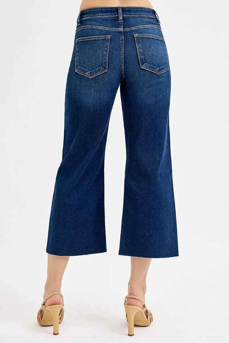 RISEN Full Size Tummy Control High Rise Crop Wide Jeans Plus Size RISEN Full Size Tummy Control High Rise Crop Wide Jeans Plus Size