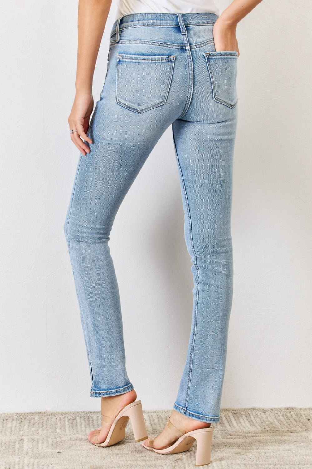 Kancan Full Size Mid Rise Y2K Slit Bootcut Jeans Kancan Full Size Mid Rise Y2K Slit Bootcut Jeans - TopFashionHQ