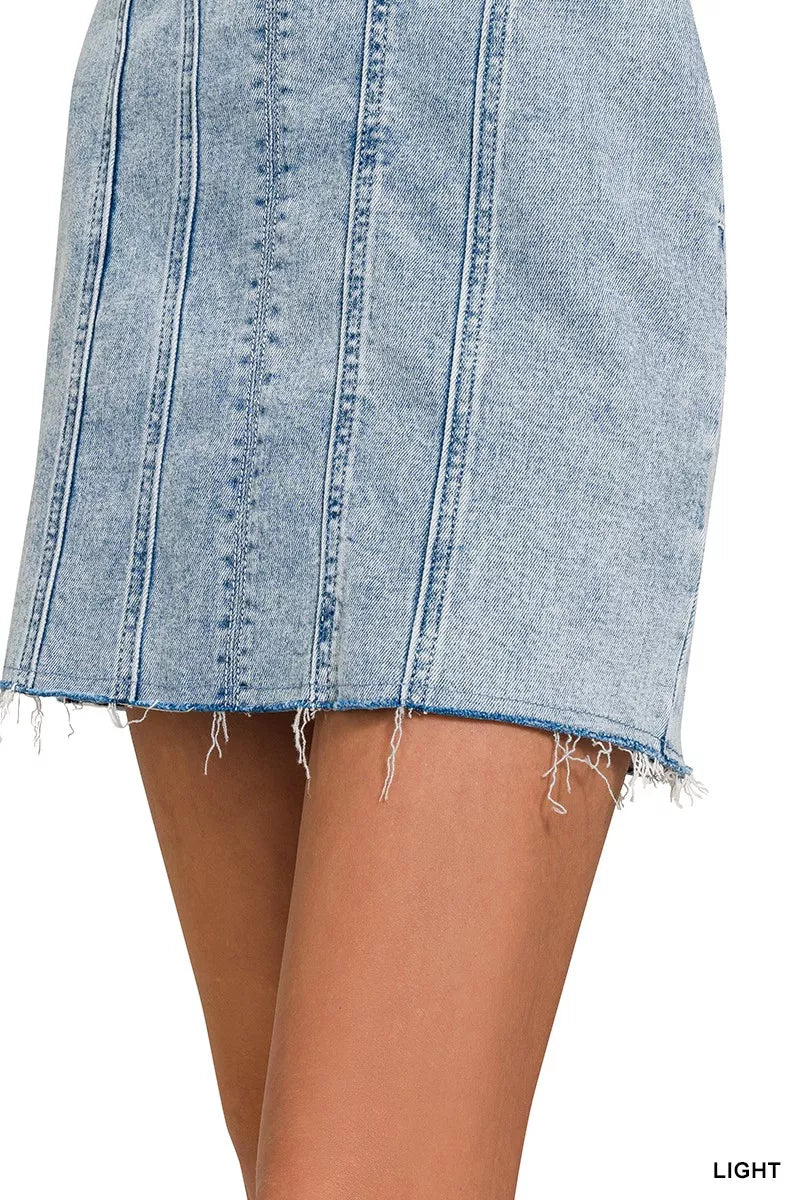 Zenana Spaghetti Strap Exposed Seam Light-Wash Dress 726a2b6ad79b441289720d1ae0b79728-Max-Origin