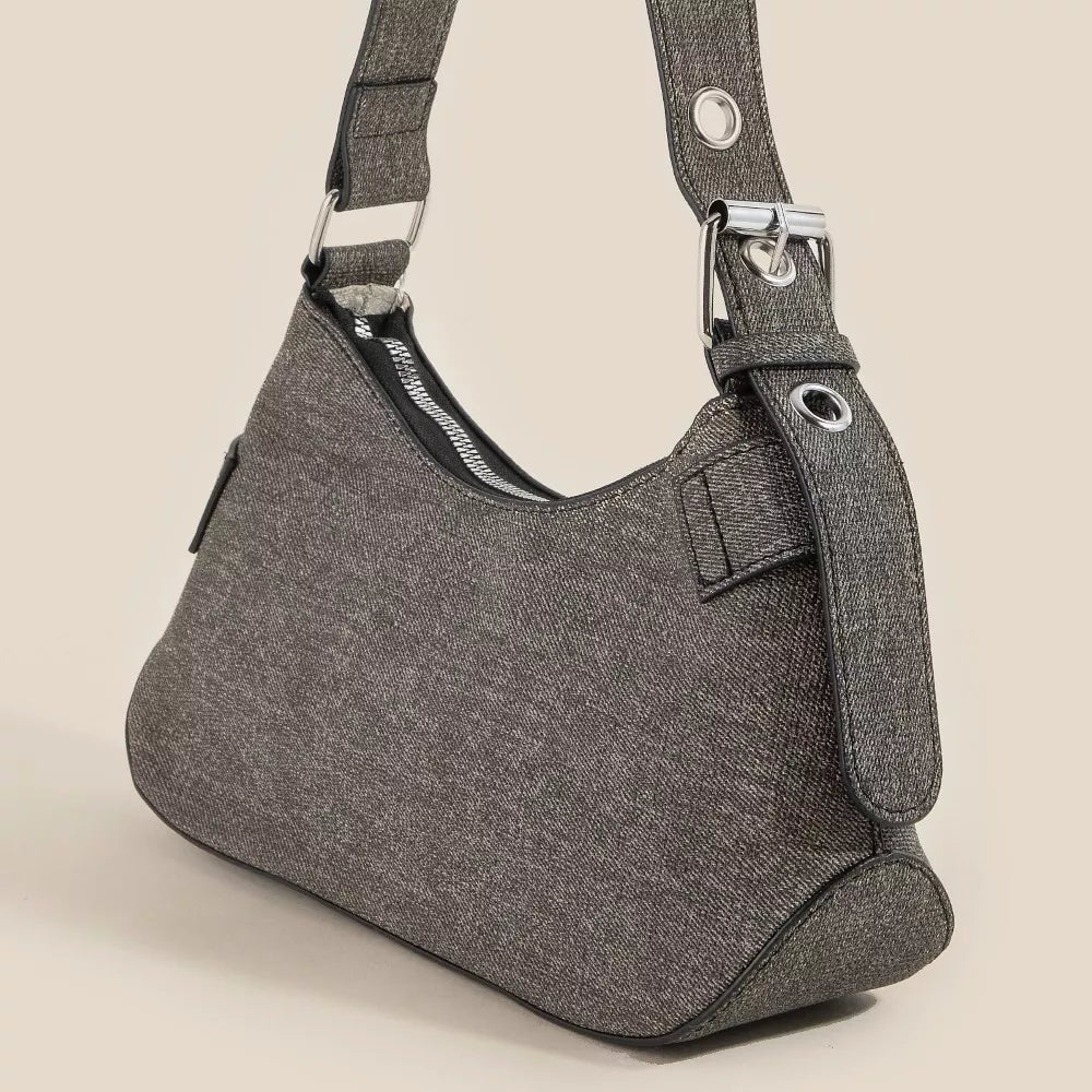 Fame Denim Belt Accent Shoulder Bag 72e2ea00dc0b47eb88d23ad2b84d4f4f-Max-Origin