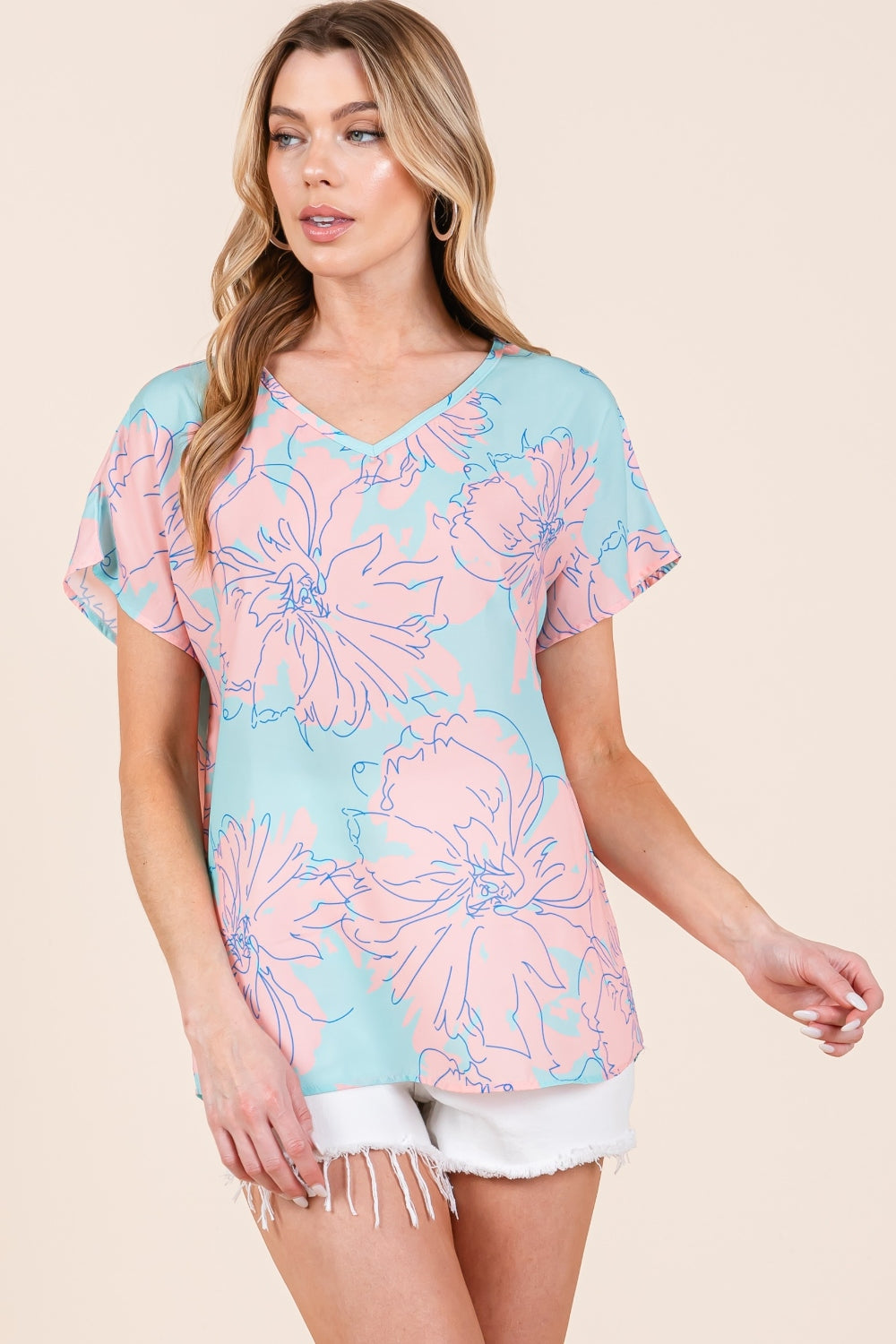 BOMBOM Floral Short Sleeve T-Shirt BOMBOM Floral Short Sleeve T-Shirt - TopFashionHQ
