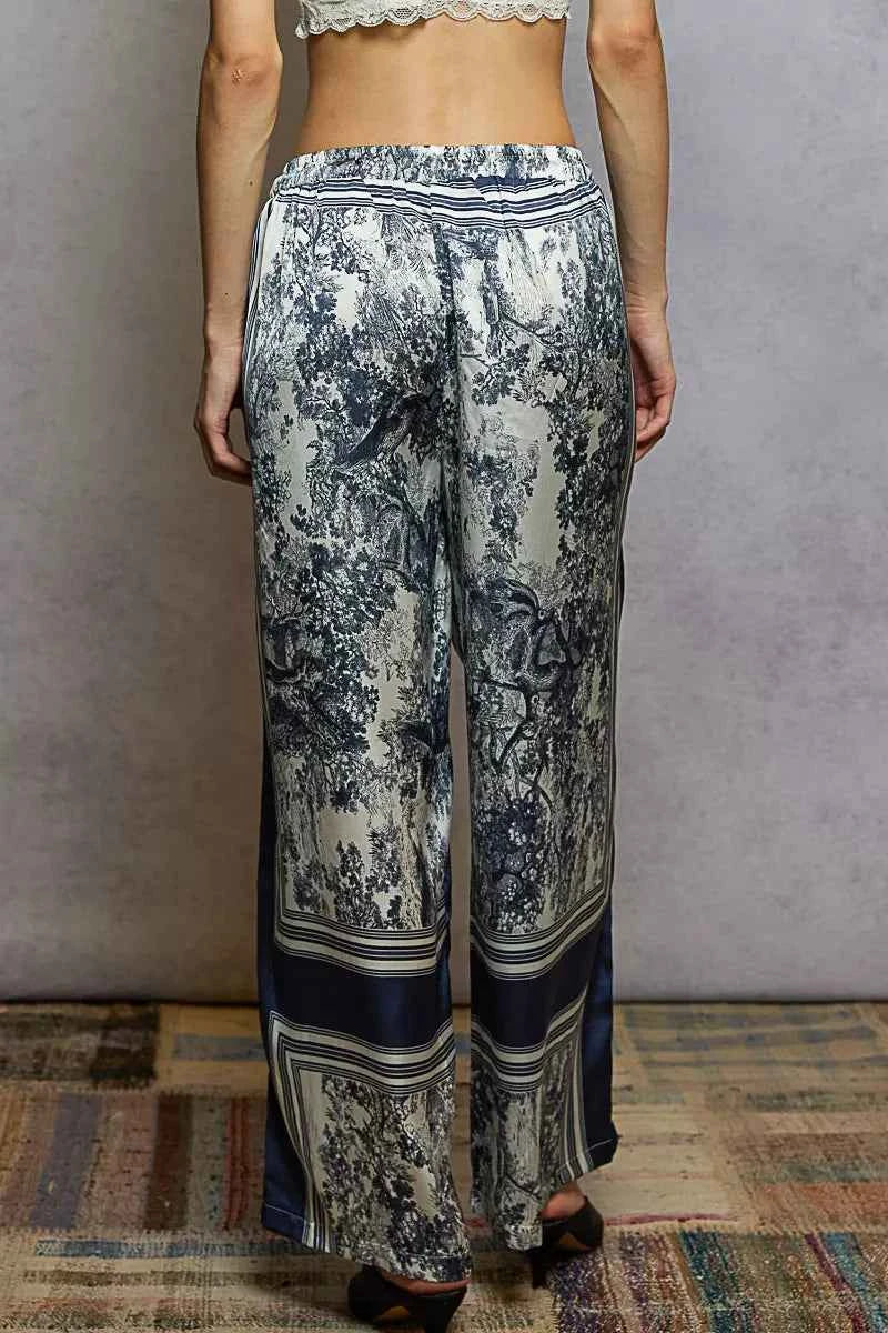 POL Floral Printed Woven Wide Leg Drawstring Pants POL Floral Printed Woven Wide Leg Drawstring Pants