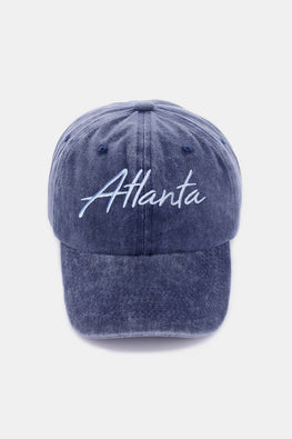 Zenana Washed ATLANTA Embroidered Baseball Cap - TopFashionHQ