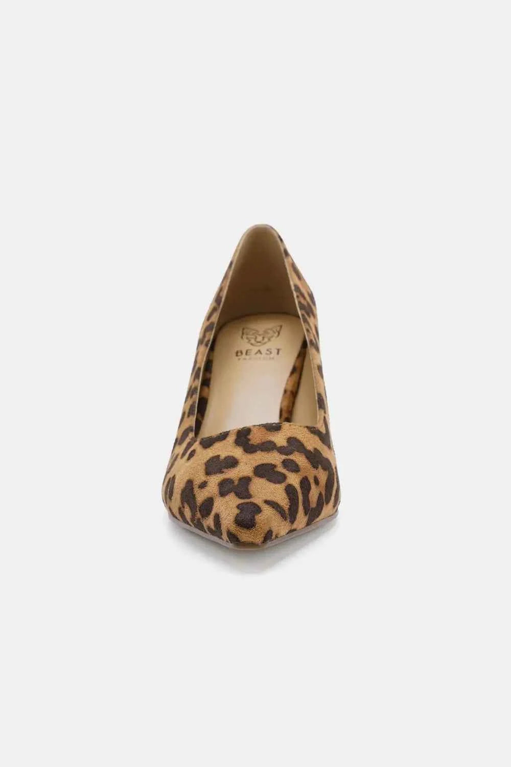 Beast Fashion Faux Suede Leopard Point Toe Pumps Beast Fashion Faux Suede Leopard Point Toe Pumps