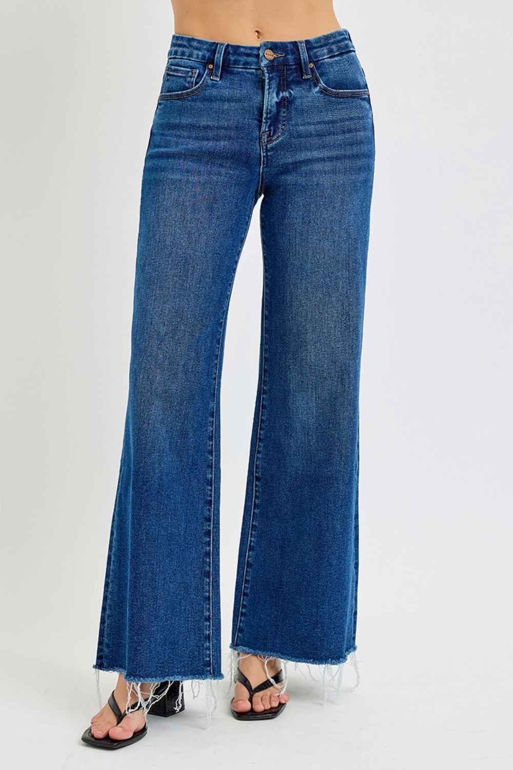 RISEN Tummy Control High Rise Wide Leg Jeans RISEN Tummy Control High Rise Wide Leg Jeans - TopFashionHQ