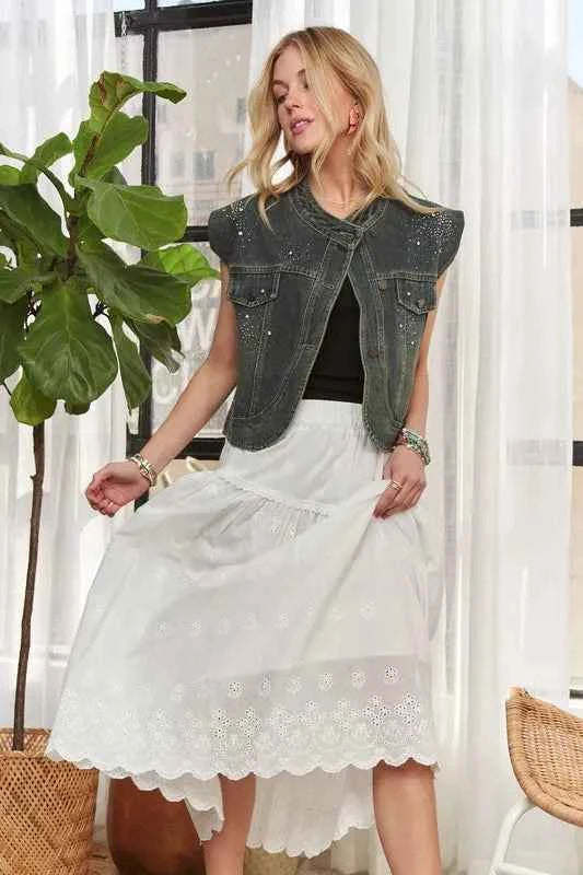 ADORA Sleeveless Button Down Denim Jacket ADORA Sleeveless Button Down Denim Jacket