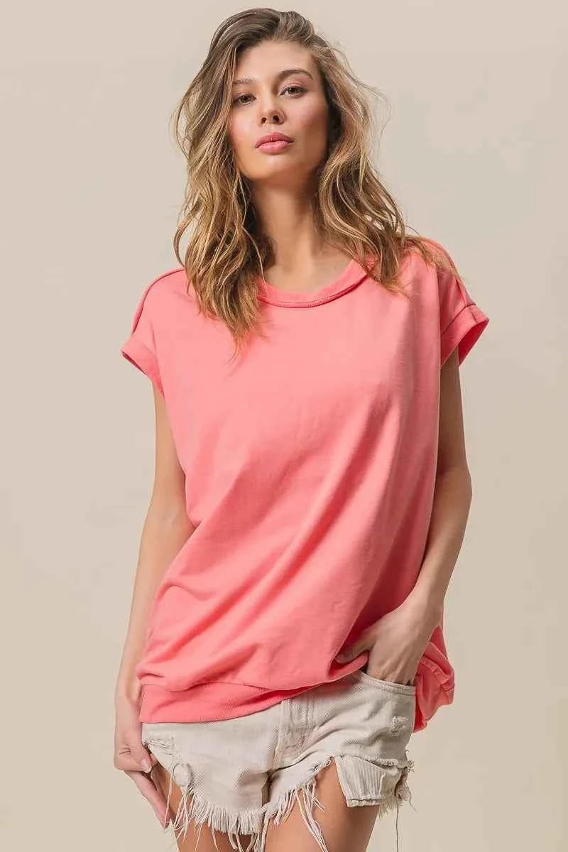 BiBi French Terry Drop Shoulder Basic Top BiBi French Terry Drop Shoulder Basic Top