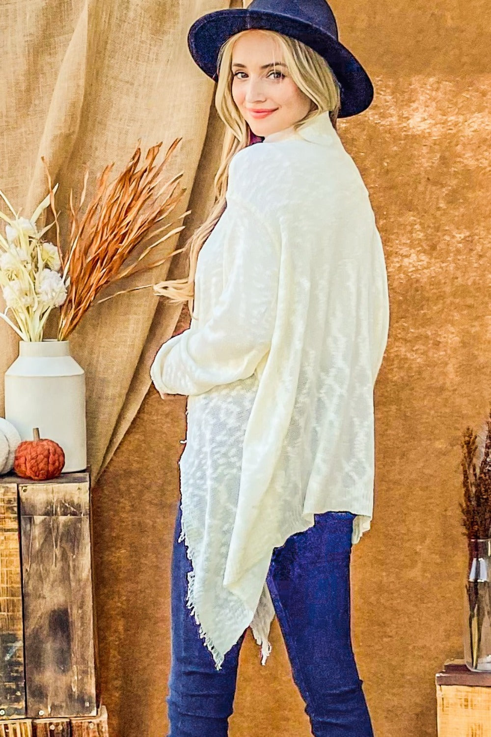 And The Why Textured Knit Fringe Hem Cardigan And The Why Textured Knit Fringe Hem Cardigan