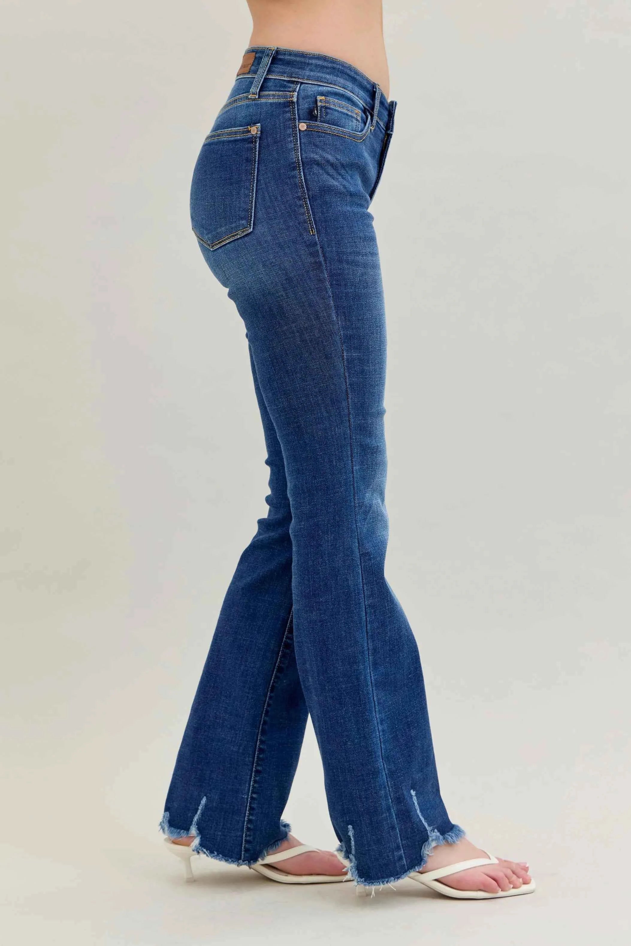 Judy Blue Full Size Mid-rise Non-distressed Hem Bootcut Jeans Plus Size Judy Blue Full Size Mid-rise Non-distressed Hem Bootcut Jeans Plus Size
