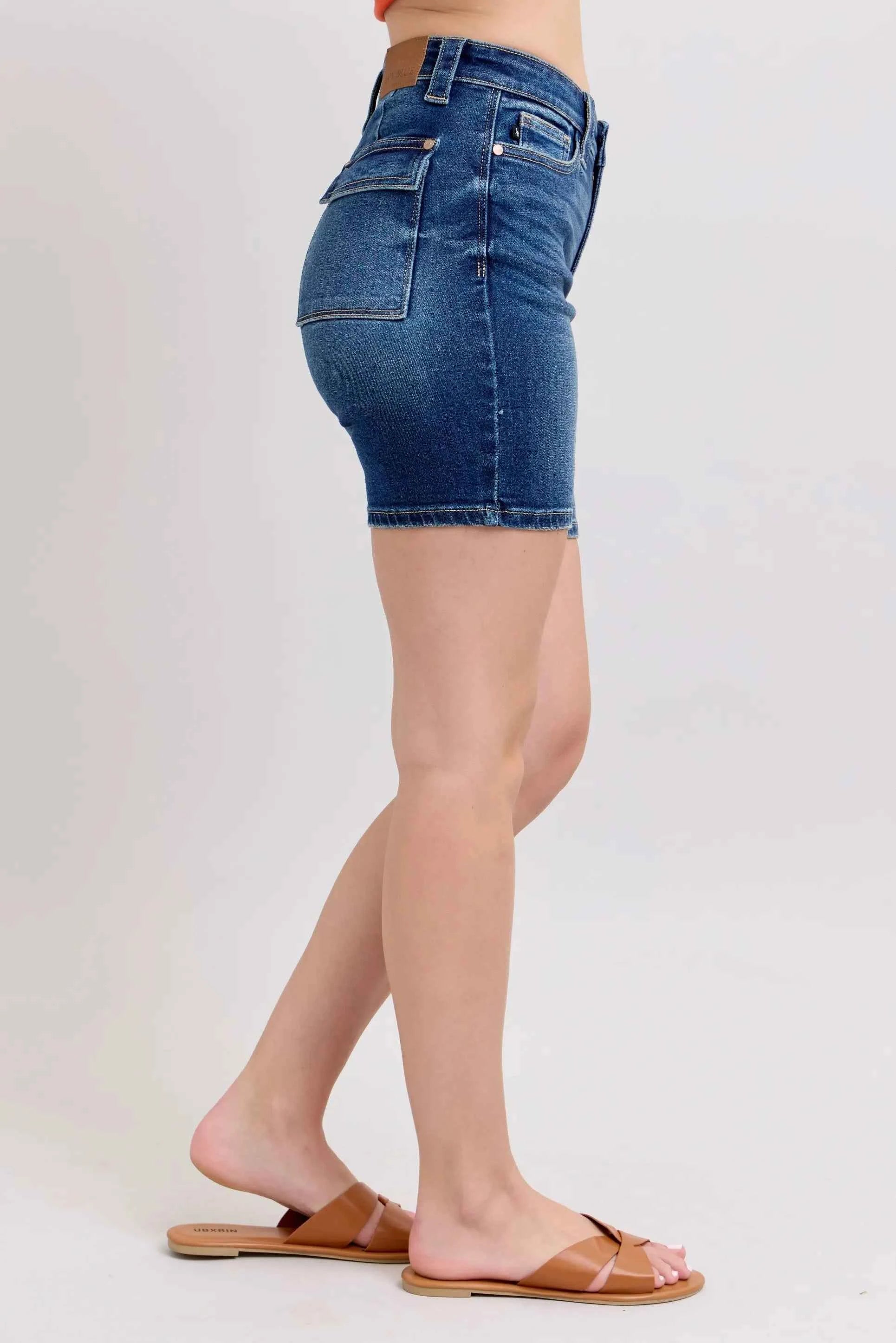 Judy Blue Full Size High Waist Bermudas Jeans W/ Back Flap Pockets Plus Size Judy Blue Full Size High Waist Bermudas Jeans W/ Back Flap Pockets Plus Size