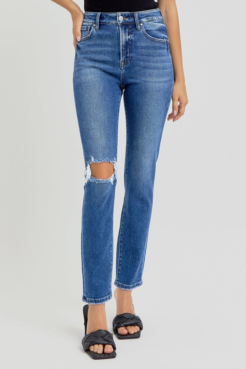 RISEN Full Size High Rise Ankle Skinny Knee Distressed Jeans RISEN Full Size High Rise Ankle Skinny Knee Distressed Jeans