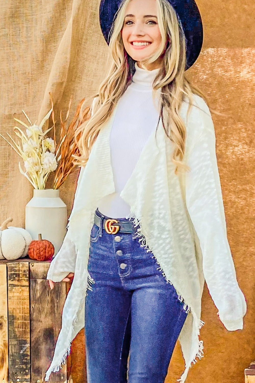 And The Why Textured Knit Fringe Hem Cardigan And The Why Textured Knit Fringe Hem Cardigan