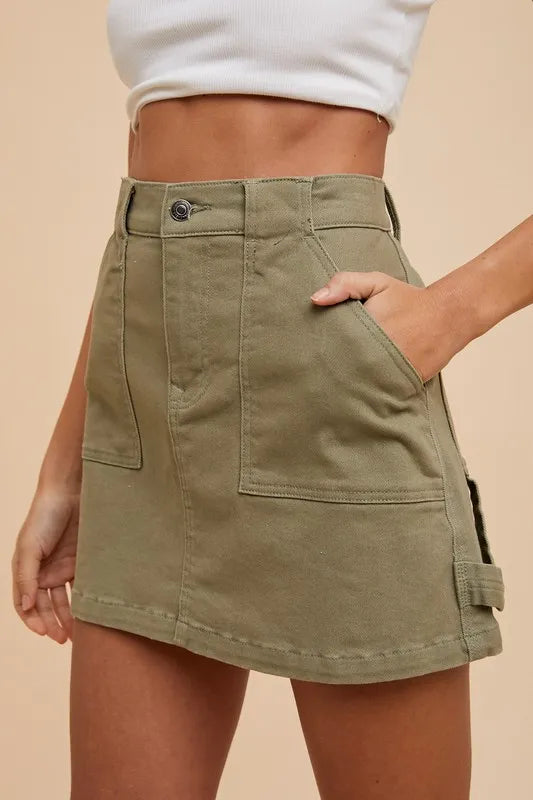 Annie Wear Cargo Denim Mini Skirt 76fd2d65-8512-44b6-be2a-af8e4ac4bdb6-Max