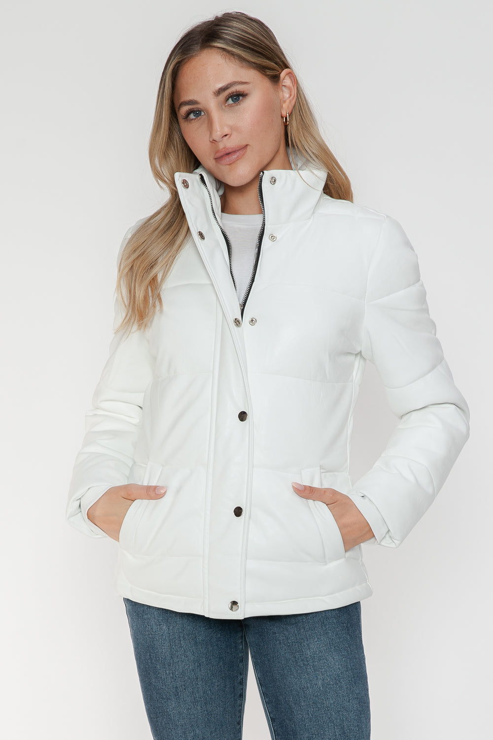 YMI Pocketed Zip Up Turtleneck Puffer Jacket YMI Pocketed Zip Up Turtleneck Puffer Jacket - TopFashionHQ