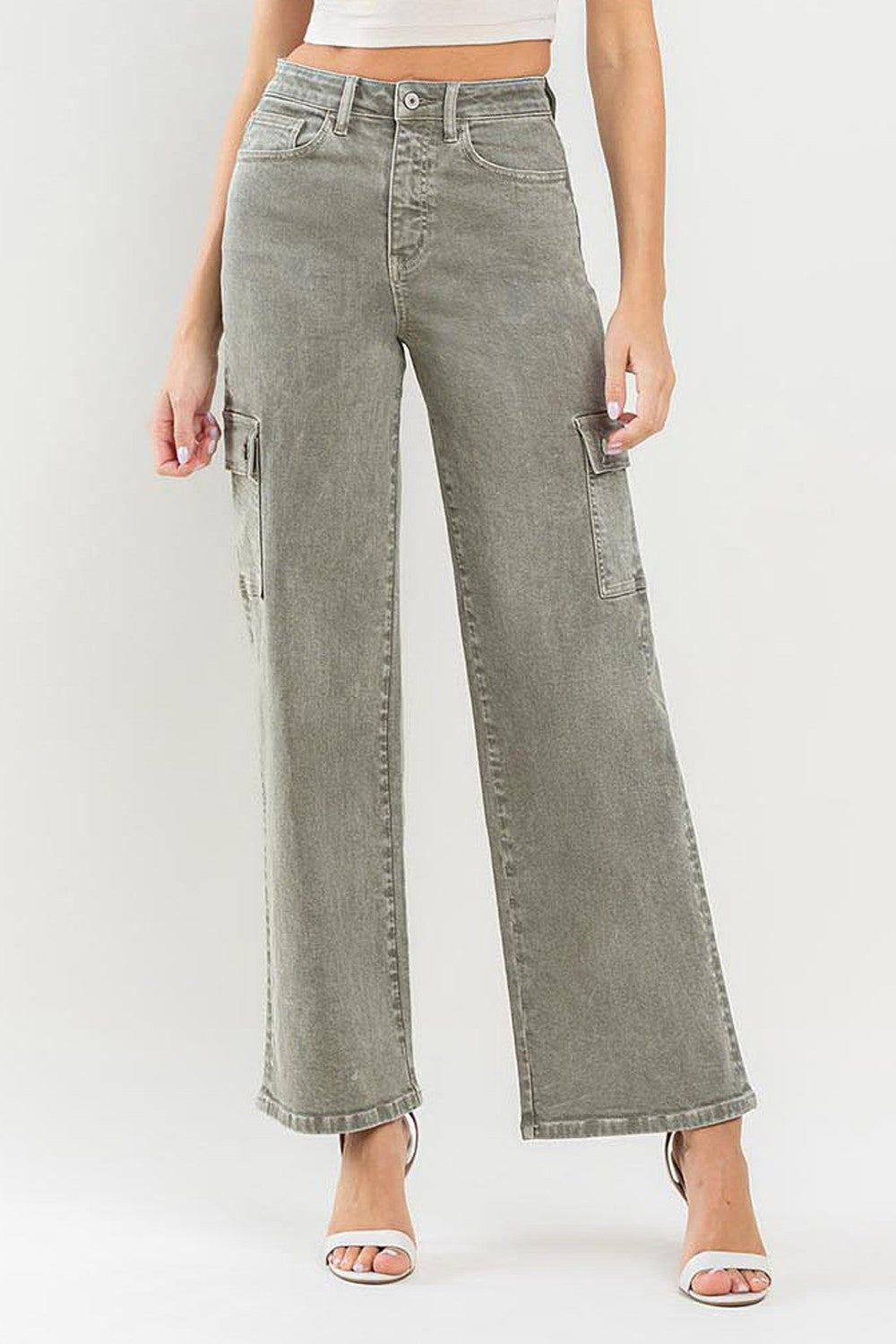 Vervet by Flying Monkey 90's Super High Rise Cargo Jeans Vervet by Flying Monkey 90's Super High Rise Cargo Jeans - TopFashionHQ