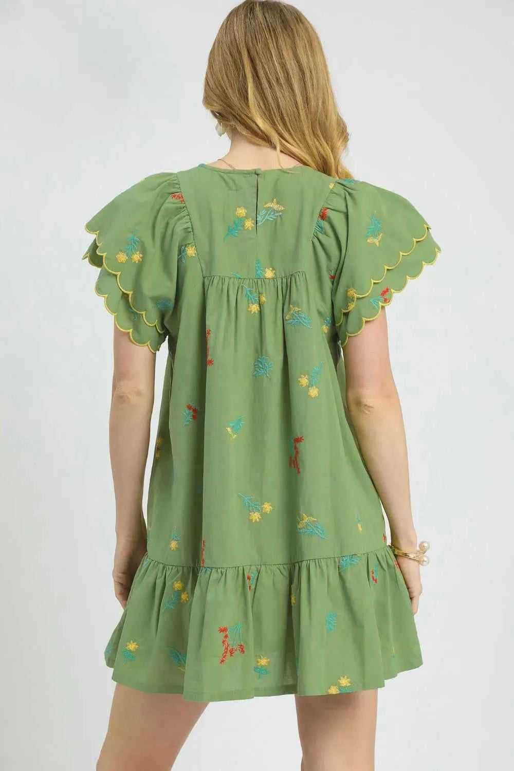 Umgee Floral Embroidered Short Sleeve Mini Dress Umgee Floral Embroidered Short Sleeve Mini Dress