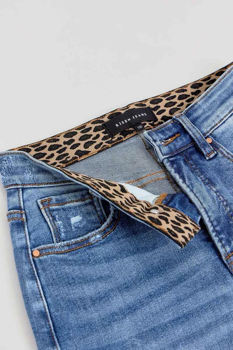 RISEN Full Size Tummy Control Elastic Band High Rise Wide Jeans Plus Size RISEN Full Size Tummy Control Elastic Band High Rise Wide Jeans Plus Size