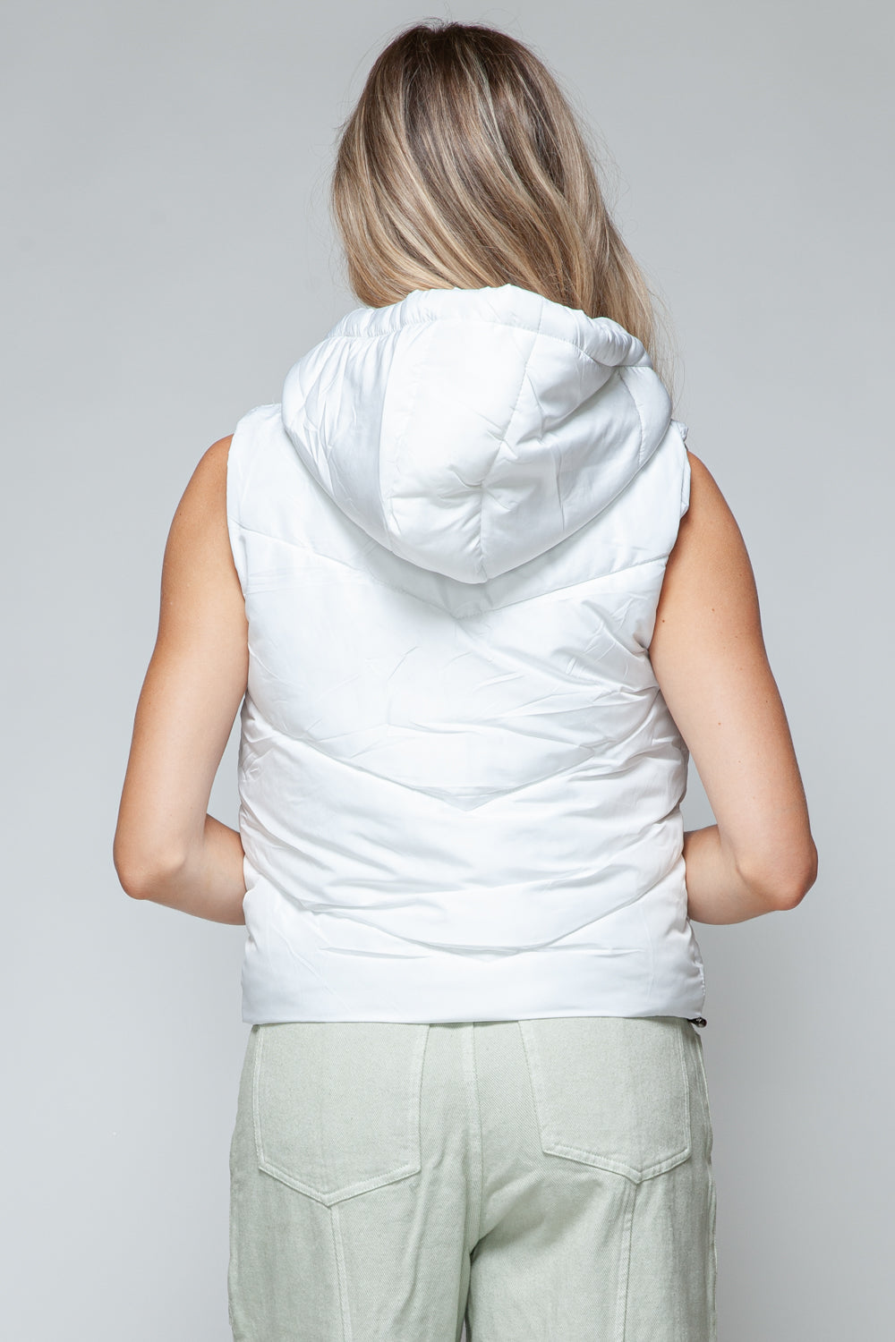 Snobbish Zip Up Quilted Hooded Vest Snobbish Zip Up Quilted Hooded Vest - TopFashionHQ