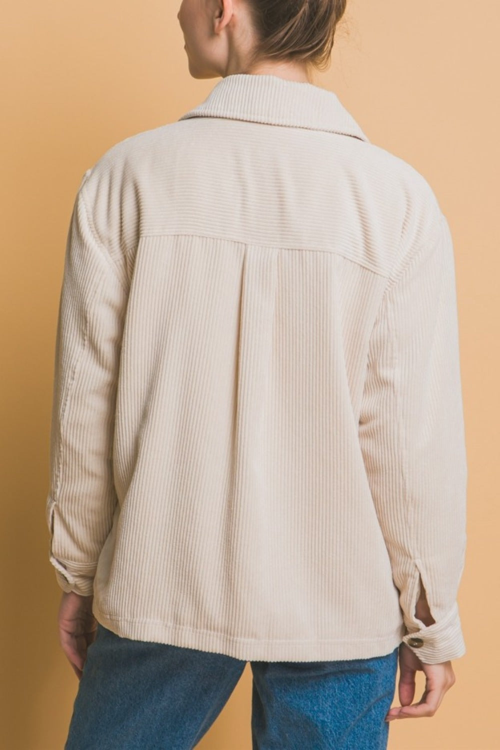 Love Tree Corduroy Button Up Jacket with Sherpa Inside Love Tree Corduroy Button Up Jacket with Sherpa Inside