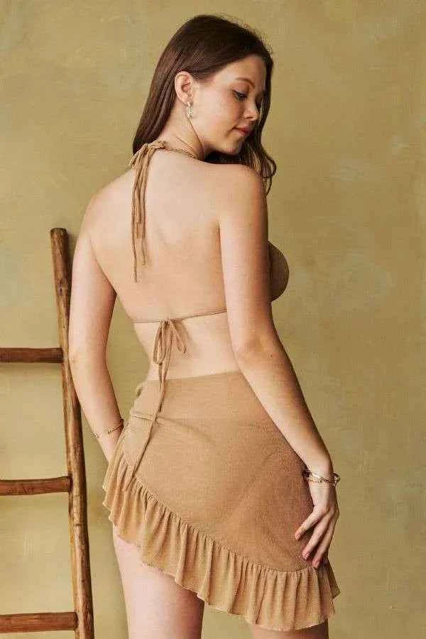 Davi & Dani Halter Skirt Bikini Swim Set Davi & Dani Halter Skirt Bikini Swim Set