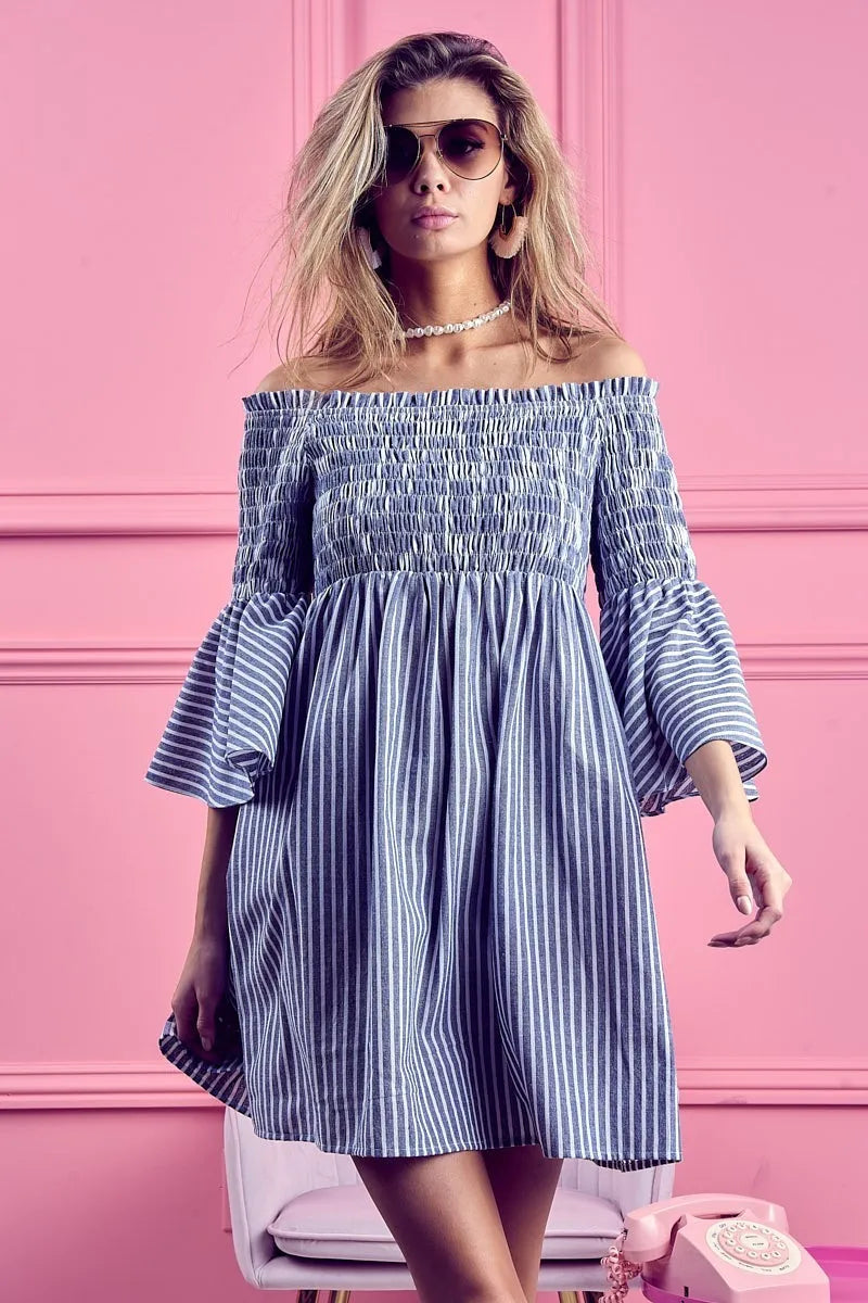 BiBi Smocked Off Shoulder Striped Dress 7975ecfe1339414890eb6f38bd45a080-Max-Origin