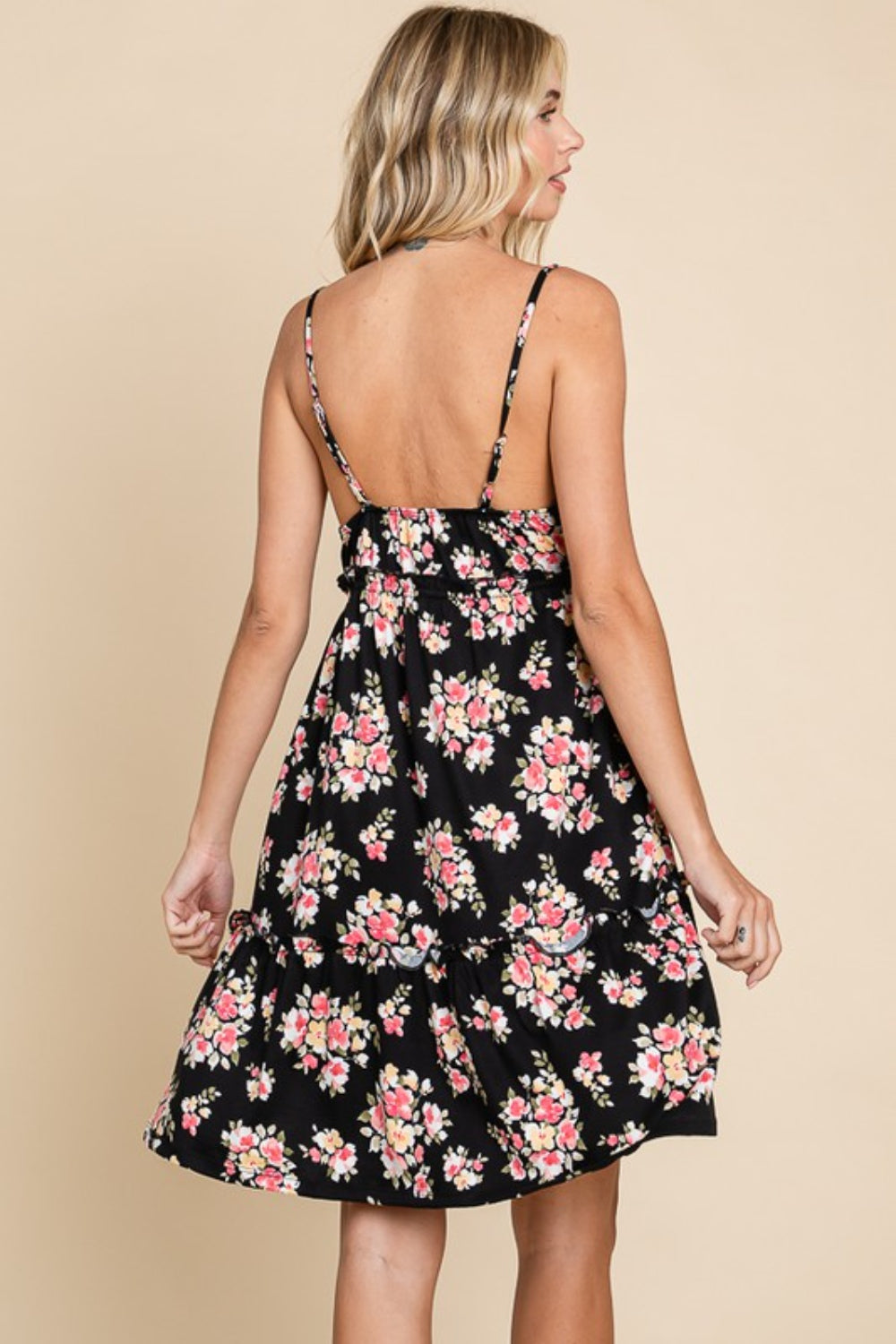 Culture Code Full Size Floral Frill Cami Dress Culture Code Full Size Floral Frill Cami Dress - TopFashionHQ