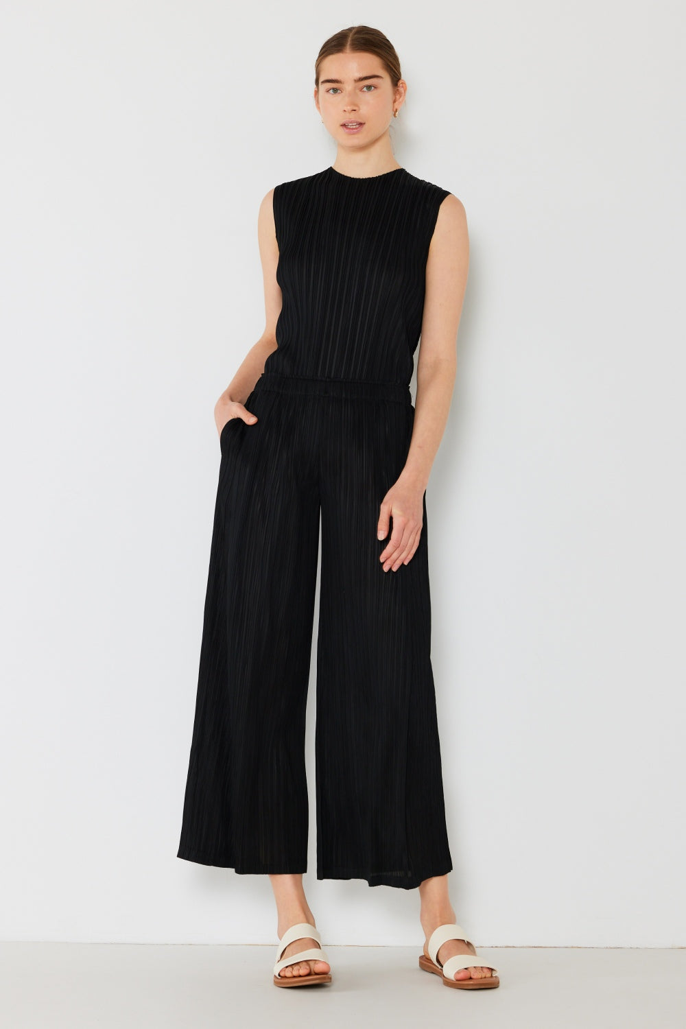 Marina West Swim Pleated Wide-Leg Pants with Side Pleat Detail Marina West Swim Pleated Wide-Leg Pants with Side Pleat Detail - TopFashionHQ