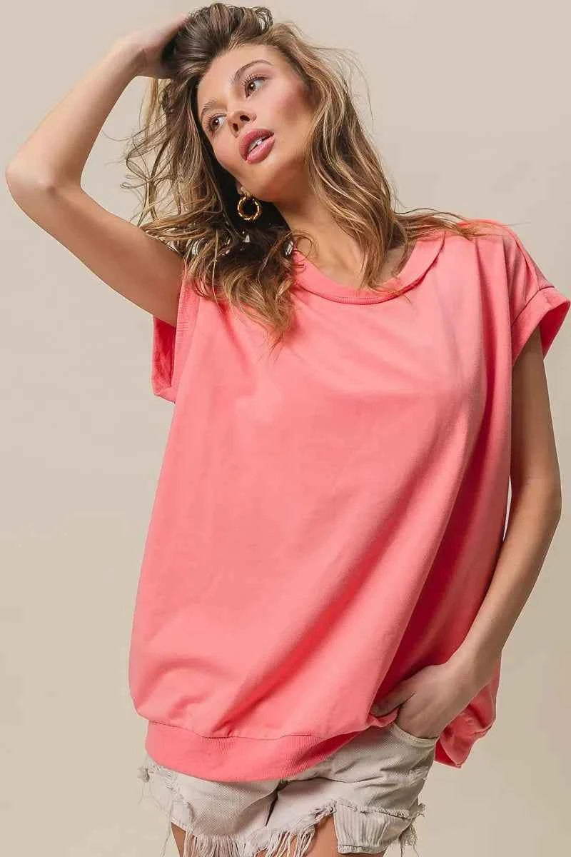BiBi French Terry Drop Shoulder Basic Top BiBi French Terry Drop Shoulder Basic Top